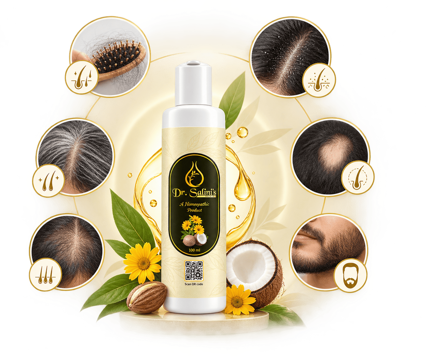 Dr. Salini's Hair Oil with hair and scalp concerns